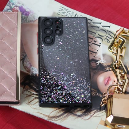Glitter Stars Transparent Cover-Samsung Galaxy S22 Ultra