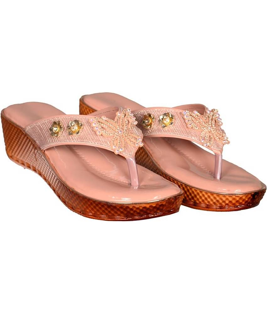 Footprints - Pink Women's Wedges Heels
