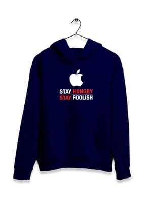 Stay Hungry Stay Foolish Hoodie-Navy Blue / S