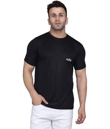 Black Pigeon Polyester Regular Fit Solid Half Sleeves Men's Round T-Shirt - Black ( Pack of 1 )