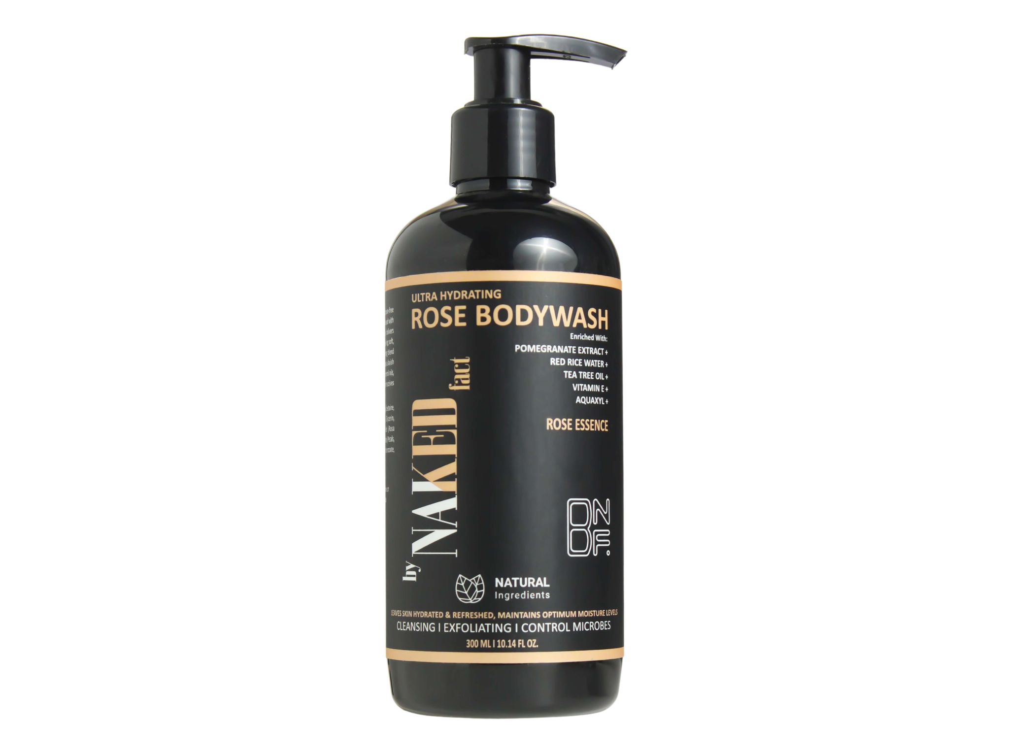 By NAKED fact Ultra Hydrating Rose Body Wash | Refreshing Shower Gel for Deep Cleansing, Exfoliating, Hydrating, Balance moisture, Oil control | 6 Hours sensual feel | Infused with Red Rice water, Vitamin E, Tea tree oil & Pomegranate extracts -300 ml
