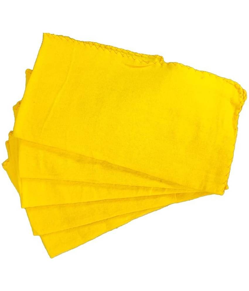 SHOP BY ROOM Soft Flannel Duster for Cleaning (Yellow, XL) - Set of 5