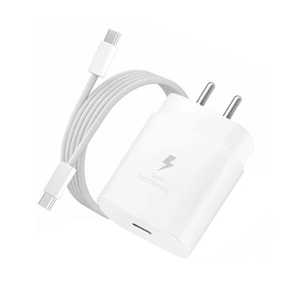Muvit 25W Type C PD Adapter with Type C to Type C Data Cable for Samsung-White