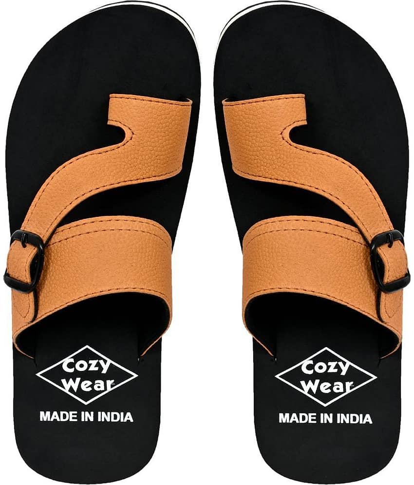 Cozy Wear Brown Men's Leather Slipper