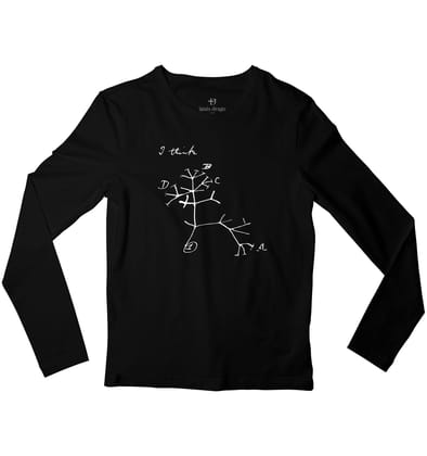 Charles Darwin Tree of Life Full Sleeve T-shirt-38 - S / Black
