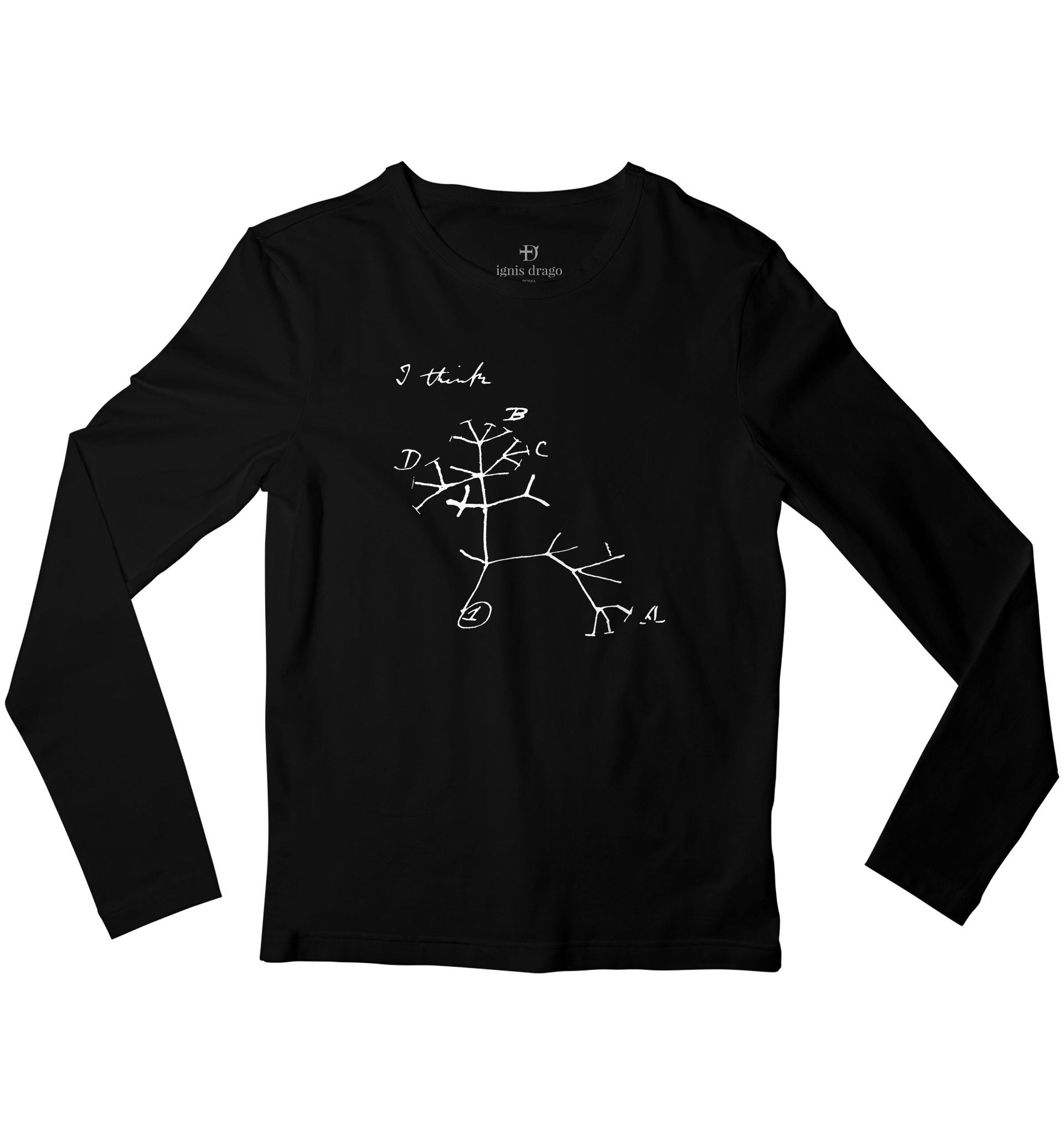 Charles Darwin Tree of Life Full Sleeve T-shirt-38 - S / Black
