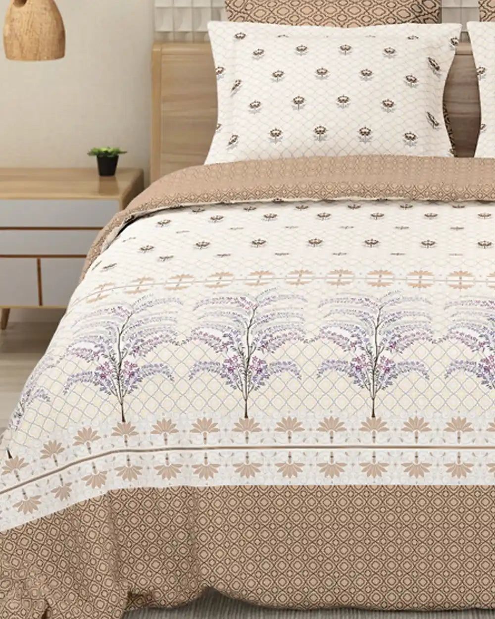 EVERYDAY-144TC King Size Bedsheet Set-KING / BROWN / BEDSHEET