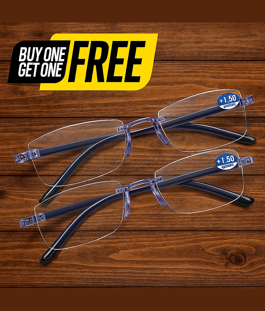 THMT Round Rimless Reading Glasses