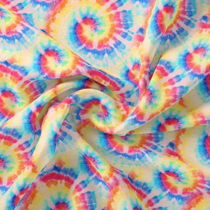 Rainbow Rounded Gradient Digital Printed Fabric - Weightless-Polyester / Weightless / 110 CM | 43 Inch