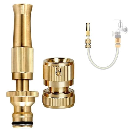 Smartcam Brass Hose Nozzle High Pressure Garden Hose Nozzle Heavy Duty Water Spray equipment for Garden Hose Washing Cars Cleaning