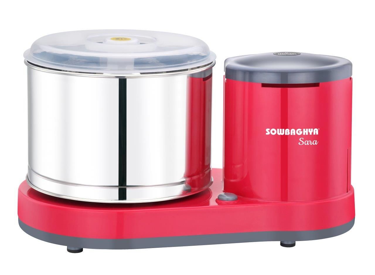 2 Ltr. SARA Table Top Wet Grinder with Attachments - Pink