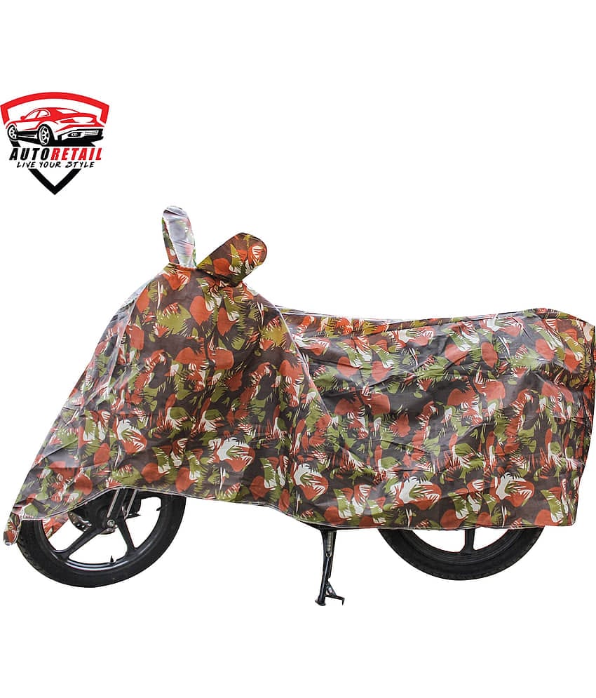 AutoRetail - Jungle Dust Proof Two Wheeler Polyster Cover With (Mirror Pocket) for Pulsar 135 ( Pack of 1 )