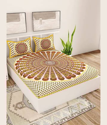 Uniqchoice Cotton Double Bedsheet ( Brown )