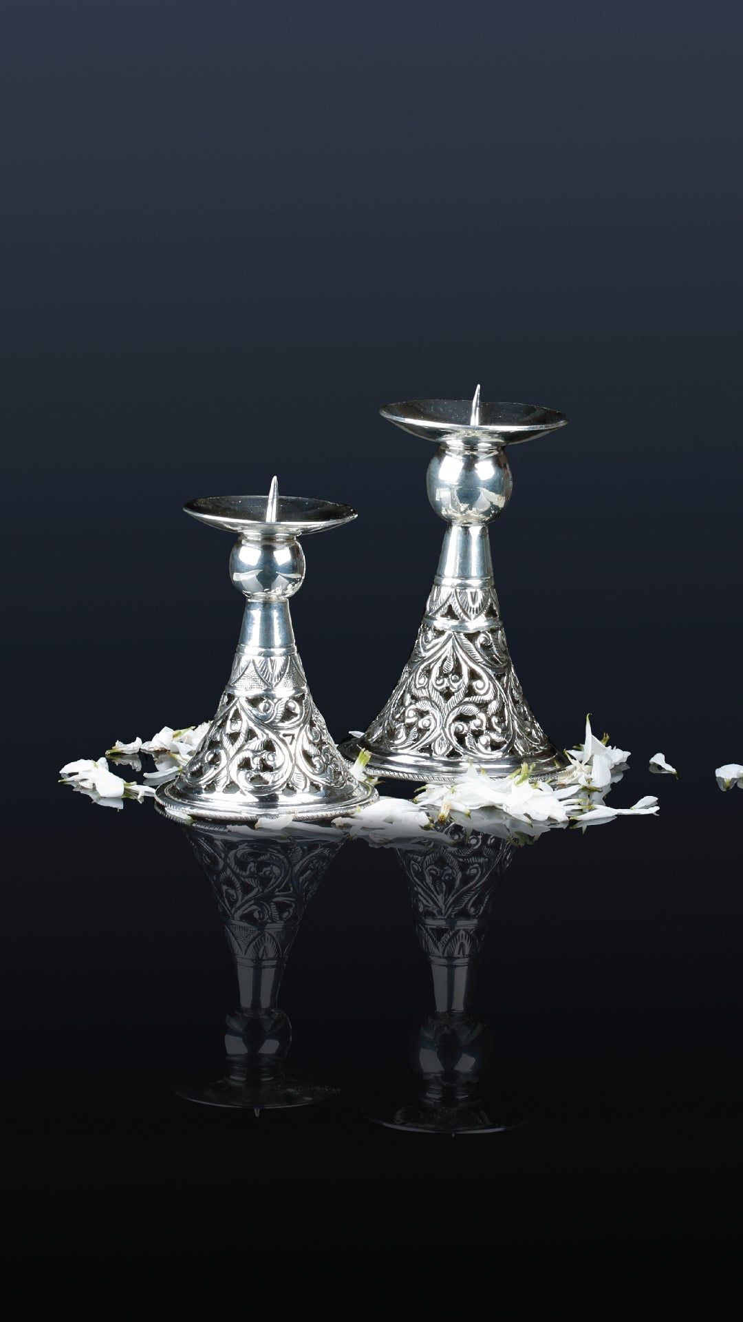 Meera Silver 925 Candle Holder-Large