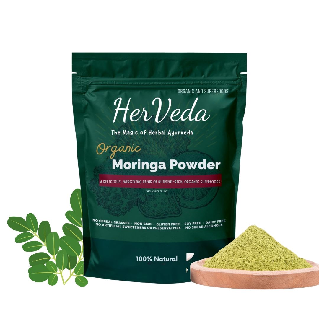HerVeda Naturals Moringa Powder 400 gram, 100% Organic | Pack of 4