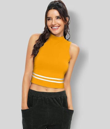 Dream Beauty Fashion - Yellow Cotton Women's Crop Top ( Pack of 1 )
