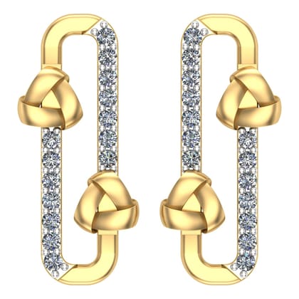Senco Gold Bewitching Style Glam Diamond Studs (1.3 gram / 0.12 Ct / HI-SI / 18K Yellow Gold)