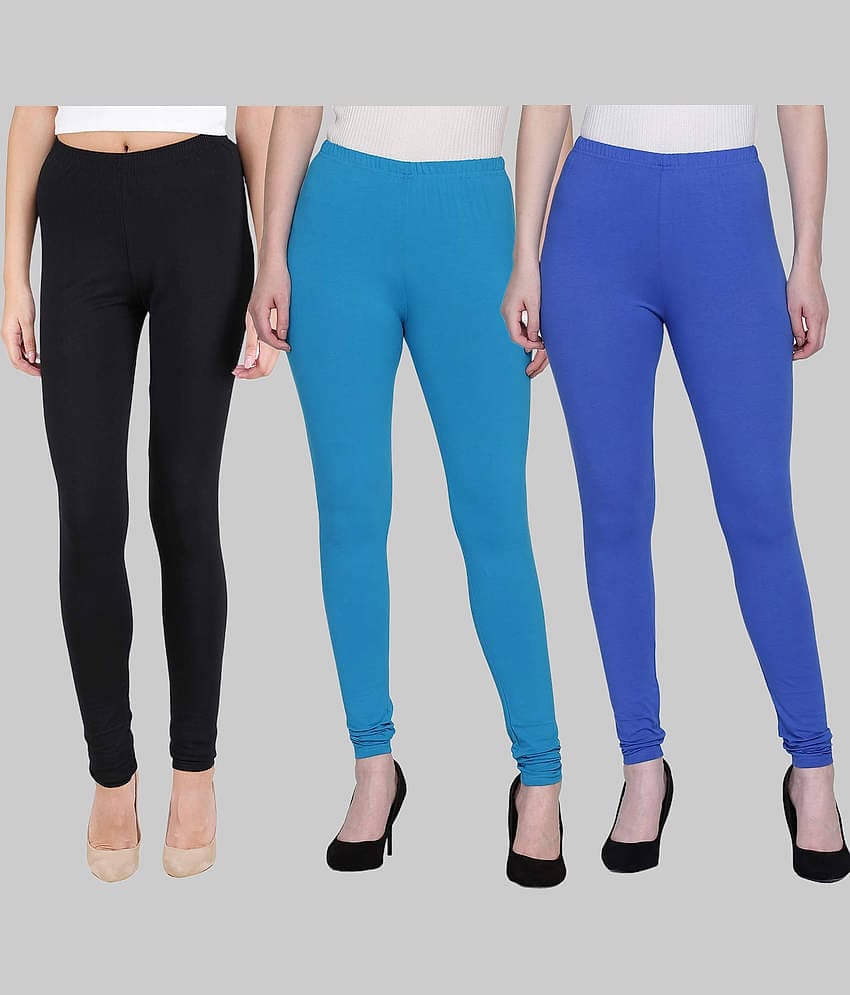 FnMe - Multicolor Cotton Women's Leggings ( Pack of 3 )