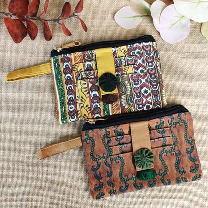 Front Card Wallet Combo-Yellow-brown