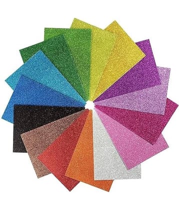 FREEDY A4 Glitter Foam Sheet Sparkles 2 mm Thick 10 Different Color, for Art & Craft (self Adhesive)