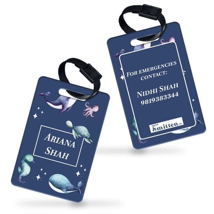 Midnight Ocean Bag Tag (kids)-Spruce Navy
