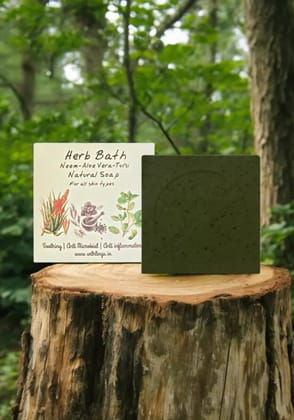 Arthlings Herbal Harmony Bath Soap Infused with Aloe Vera, Neem, and Basil for a Refreshing, Cleansing, and Rejuvenating Bathing Experience