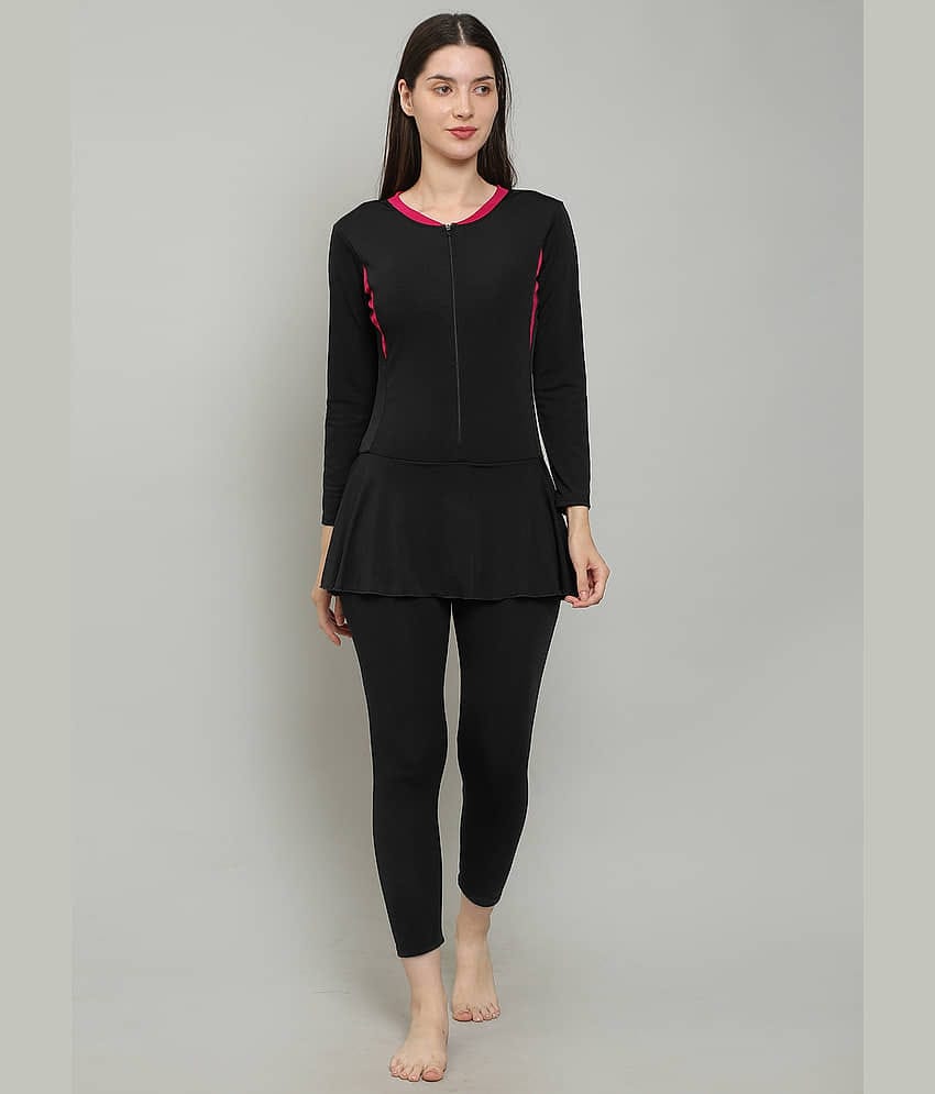 MEGASKA Black One Piece Swimming Costume