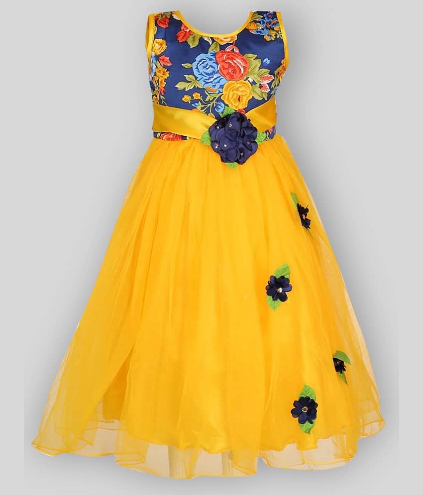 Arshia Fashions Net A-line Dress For Girls ( Pack of 1 , Multicolor )