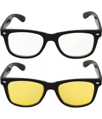 Funk Black Square Sunglasses ( Pack of 2 )