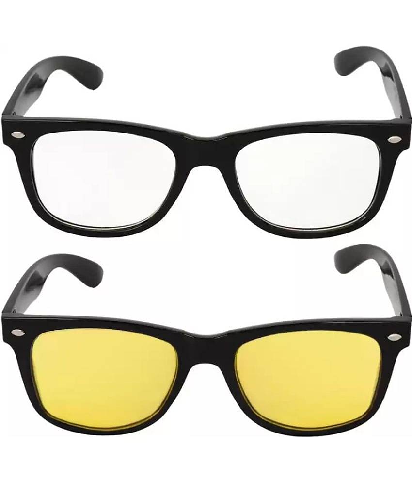 Funk Black Square Sunglasses ( Pack of 2 )