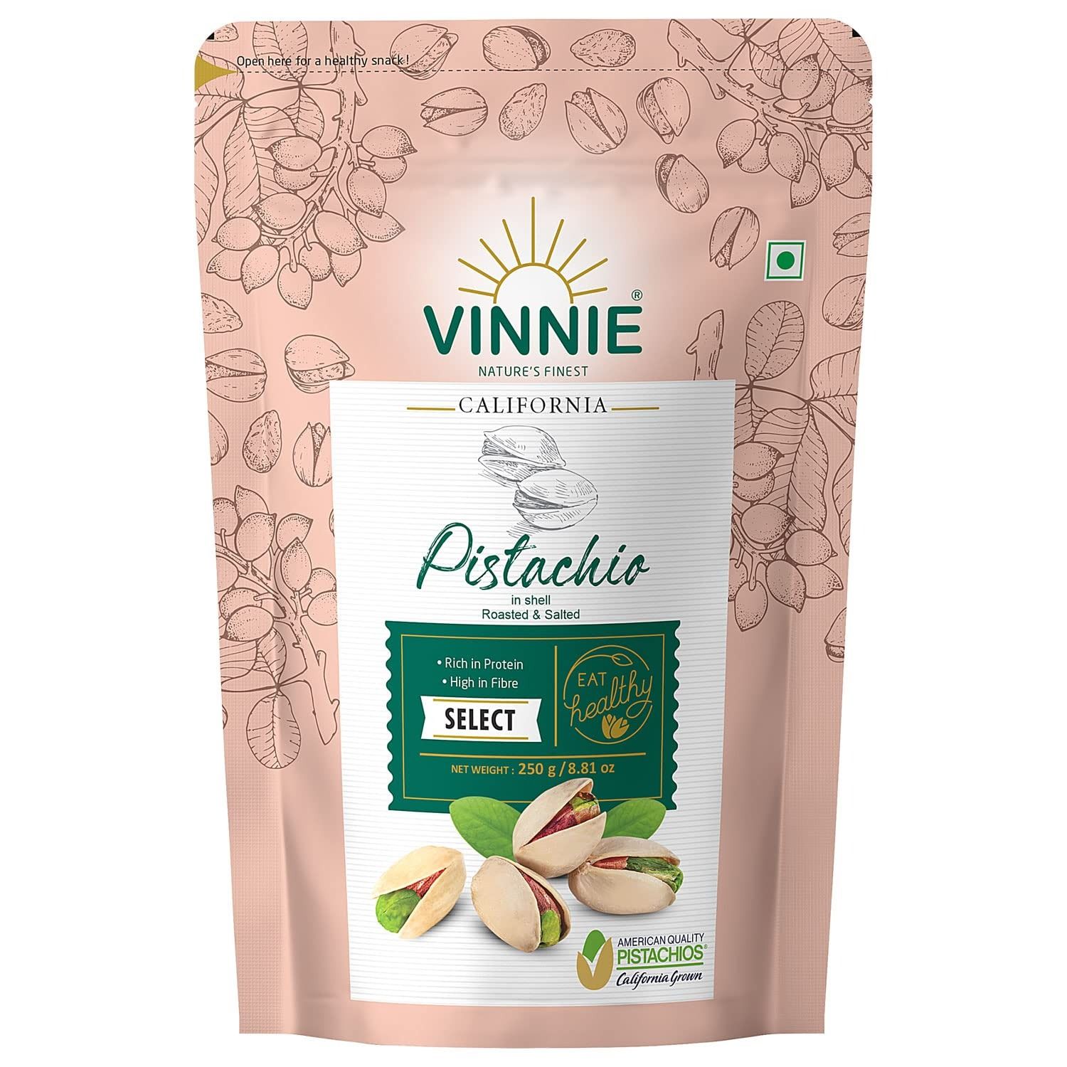 Vinnie California Pistachio, 250 gm - Vinnie California Pistachio, 250 gm