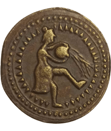 Hop n Shop - Rare Ancient Kushan Zodiac Copper Coin 1 Numismatic Coins