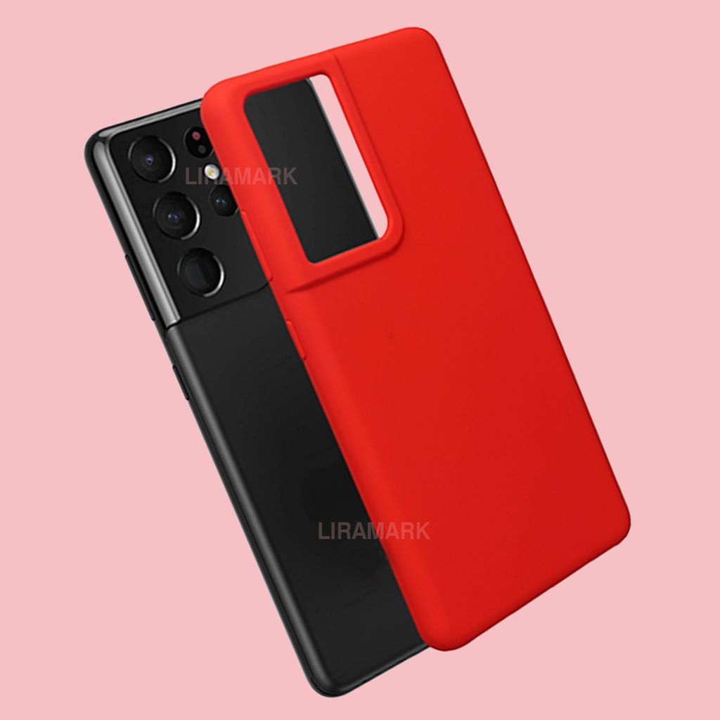 LIRAMARK Liquid Silicone Soft Back Cover Case for Samsung Galaxy S21 Ultra