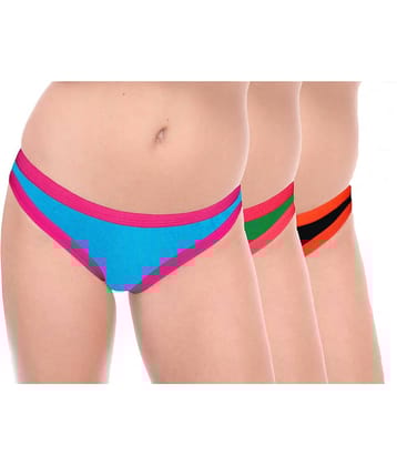 Kiran Enterprises Pack of 3 Cotton Solid Women's Hipster ( Multicolor )
