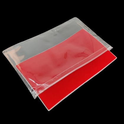 Jewellery Display Packing Zip Pouch (Pack of 5 Pieces) 8x4.5 Inch With Foam Sponge Rectangle Red-5 Pieces