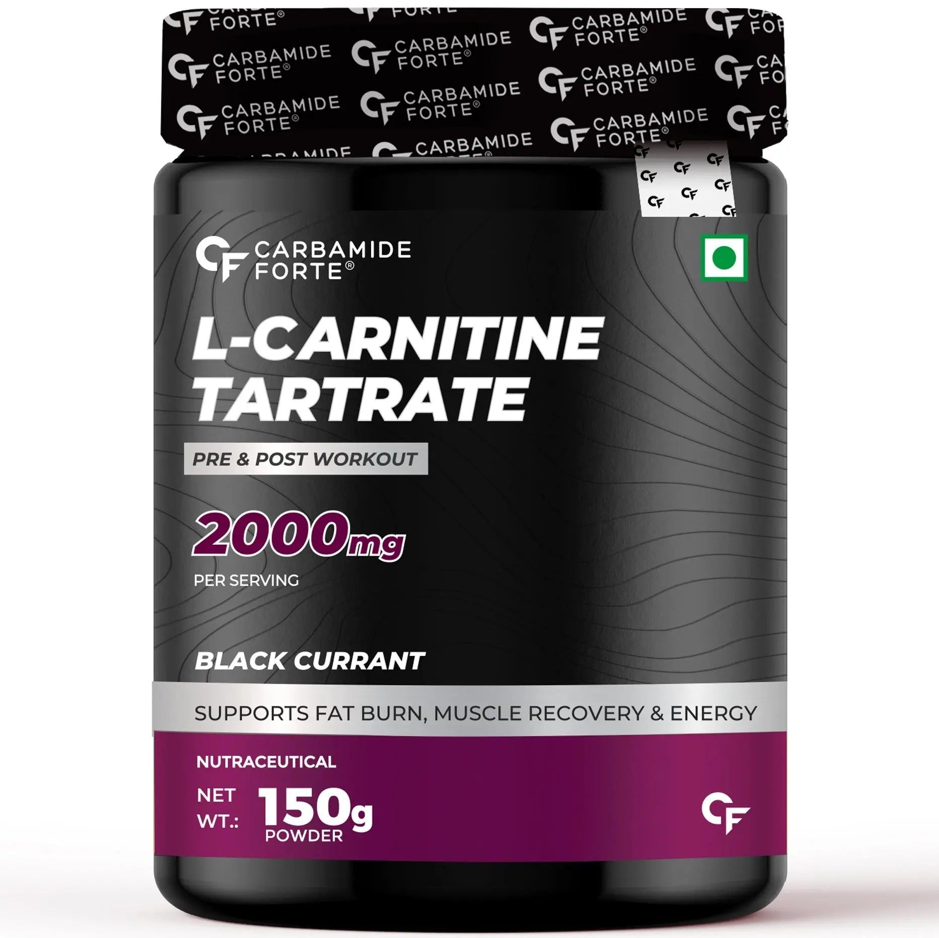 Carbamide Forte L Carnitine Powder for Men & Women | L-Carnitine L Tartrate 2000mg-30 Servings / Blackcurrant