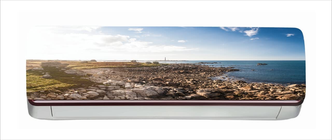 DreamKraft Beautiful Nature with Ocean View AC Sticker (Multicolor PVC Vinyl, 30cm X 91cm)