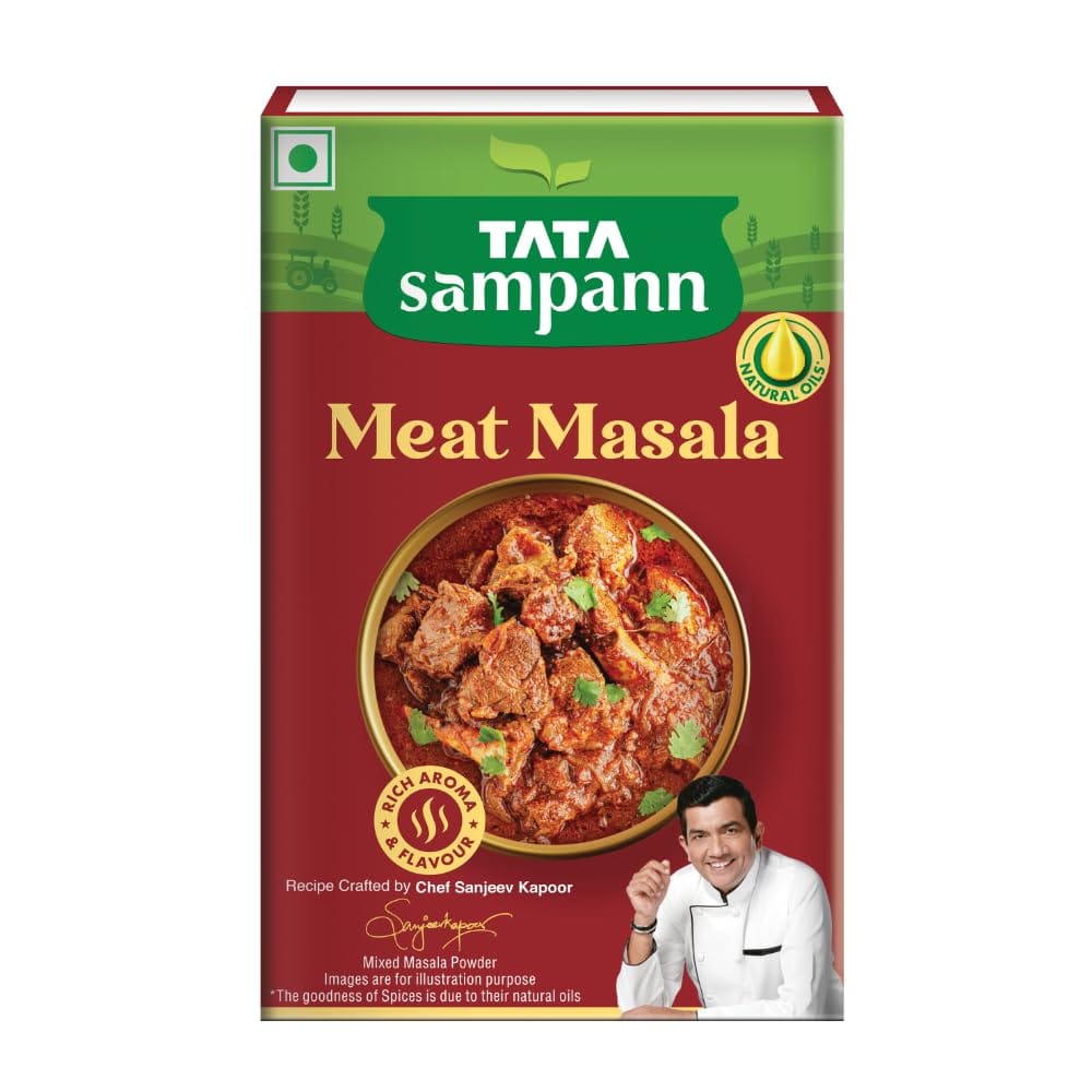 Tata Sampann Meat Masala with Natural Oils, 100g, Meat Masala Powder, Crafted by Chef Sanjeev Kapoor, With Chefs Exclusive Tip, Rich Aroma & Flavour