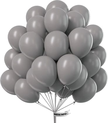 Matte Grey Latex / Rubber Balloons - 10 inches - Bulk Pack for Decoration - 50PC