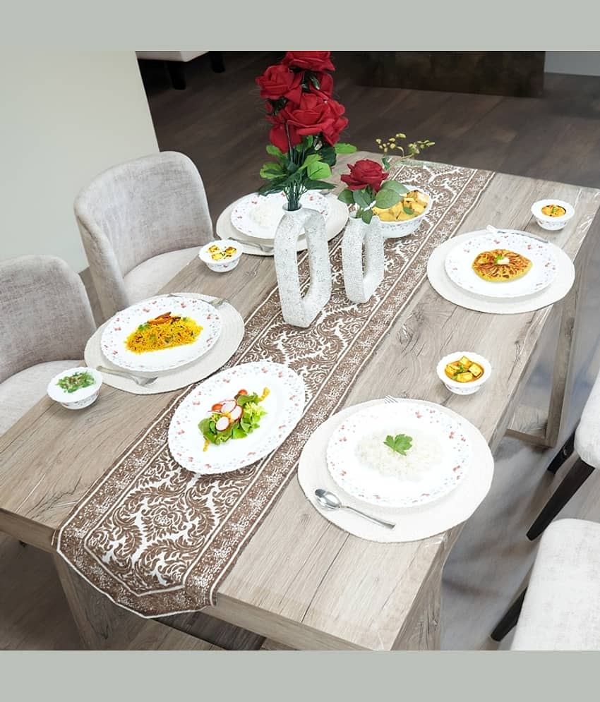 FURNISHING HUT Jute 6 Seater Table Runner ( 180 cm x 34 cm ) Single - Beige