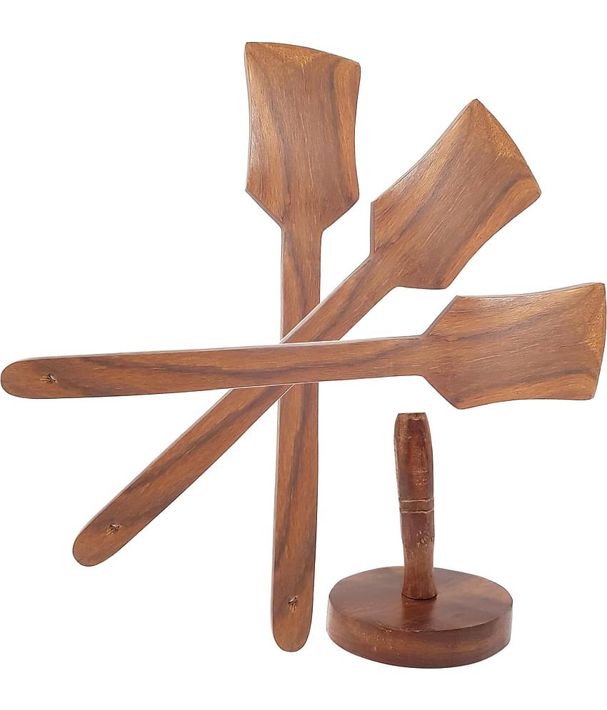 Buzykart - Brown Wood Lifting Spatula ( Pack of 4 )