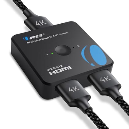 OREI 8K Bi-Directional HDMI Switch 2x1/1x2 8K@60Hz, 4K@60Hz, 40Gbps, HDCP 2.3, HDR10+, Dolby Vision (UHDS-212) 2X1 Bi-Directional Splitter