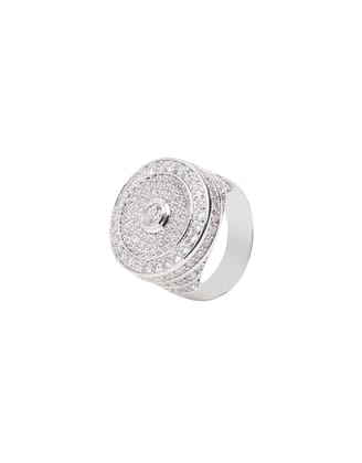 Hip Hop Finger Iced Out Ring-8 / Silver