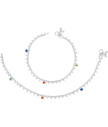 AanyaCentric - Silver Anklets ( Pack of 1 )