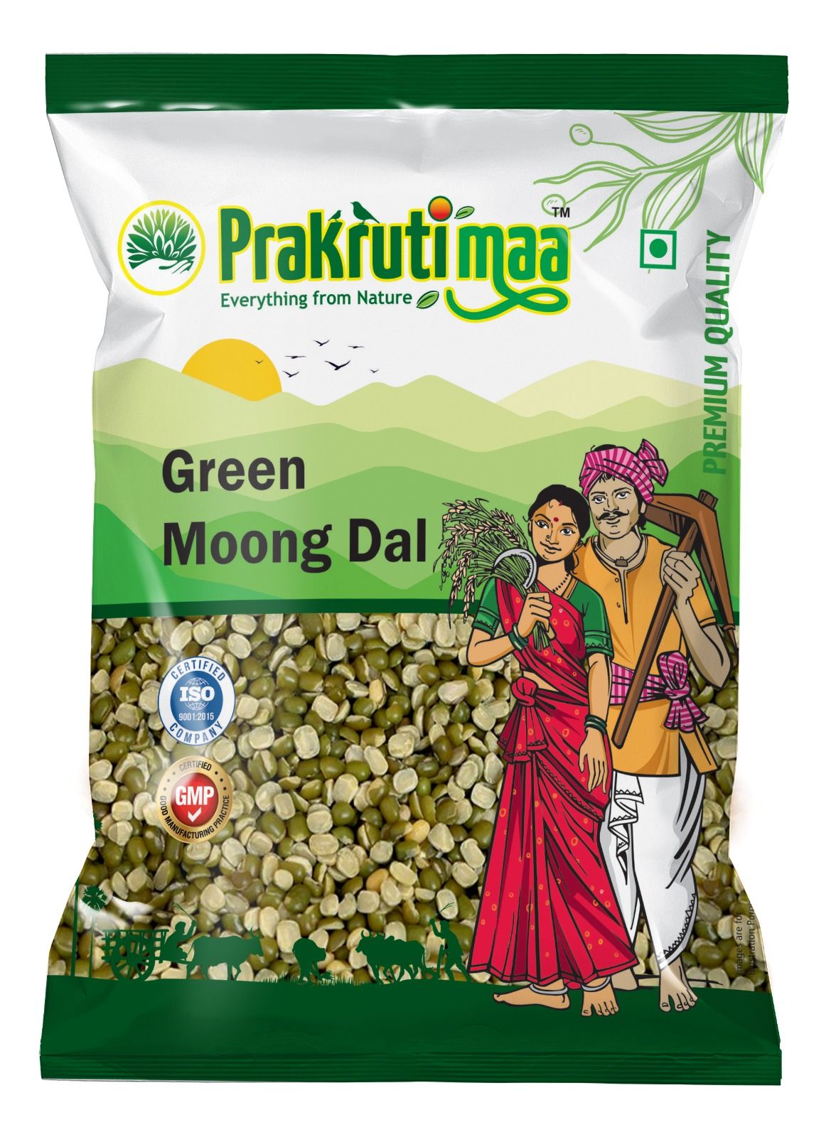 Prakrutimaa Green Moong Dal (1Kg) | Hulled Green Gram