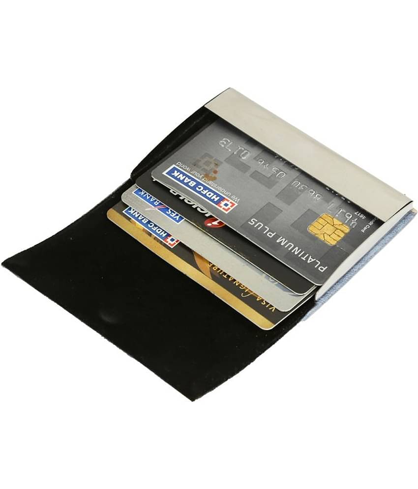 Style 98 Blue Steel Credit/Debit Card 6 Slot Card Holder For Men & Women