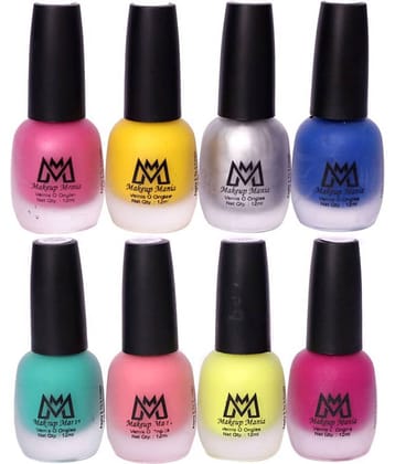 Makeup Mania Velvet Matte Nail Polish Combo Set of 8 Pcs, Nail Polish Set, Multicolor Nail Paint Combo (MM # 62-65)