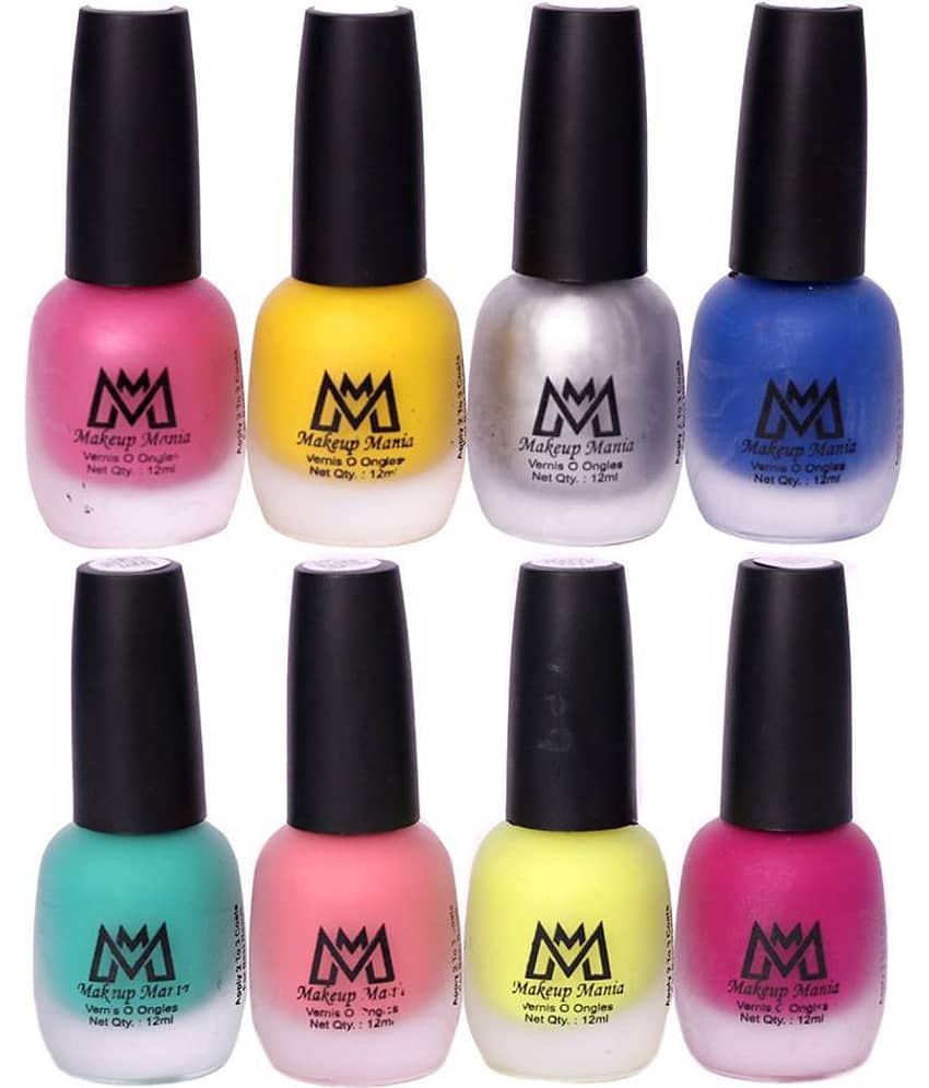 Makeup Mania Velvet Matte Nail Polish Combo Set of 8 Pcs, Nail Polish Set, Multicolor Nail Paint Combo (MM # 62-65)