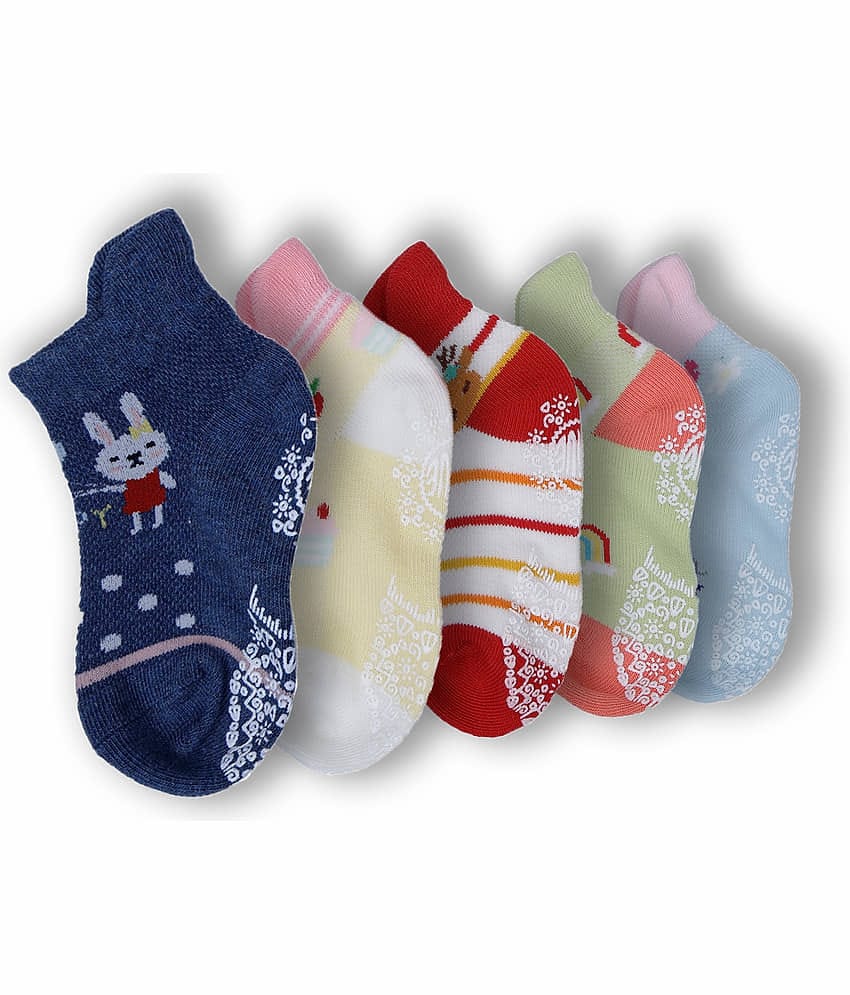 Dollar Pack of 5 Cotton Boy's Ankle Length Socks ( Multicolor )