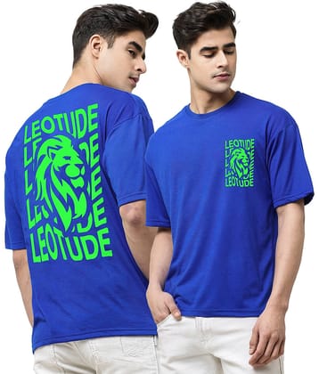 Leotude Pack of 1 Cotton Blend Oversized Fit Men's T-Shirt ( Blue )